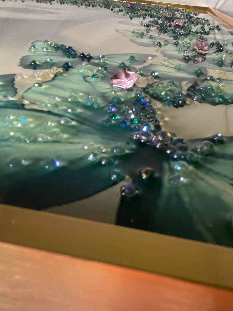 1842❣️ アートフレーム バタフライ 絵画 クリスタルピクチャー  2点セット