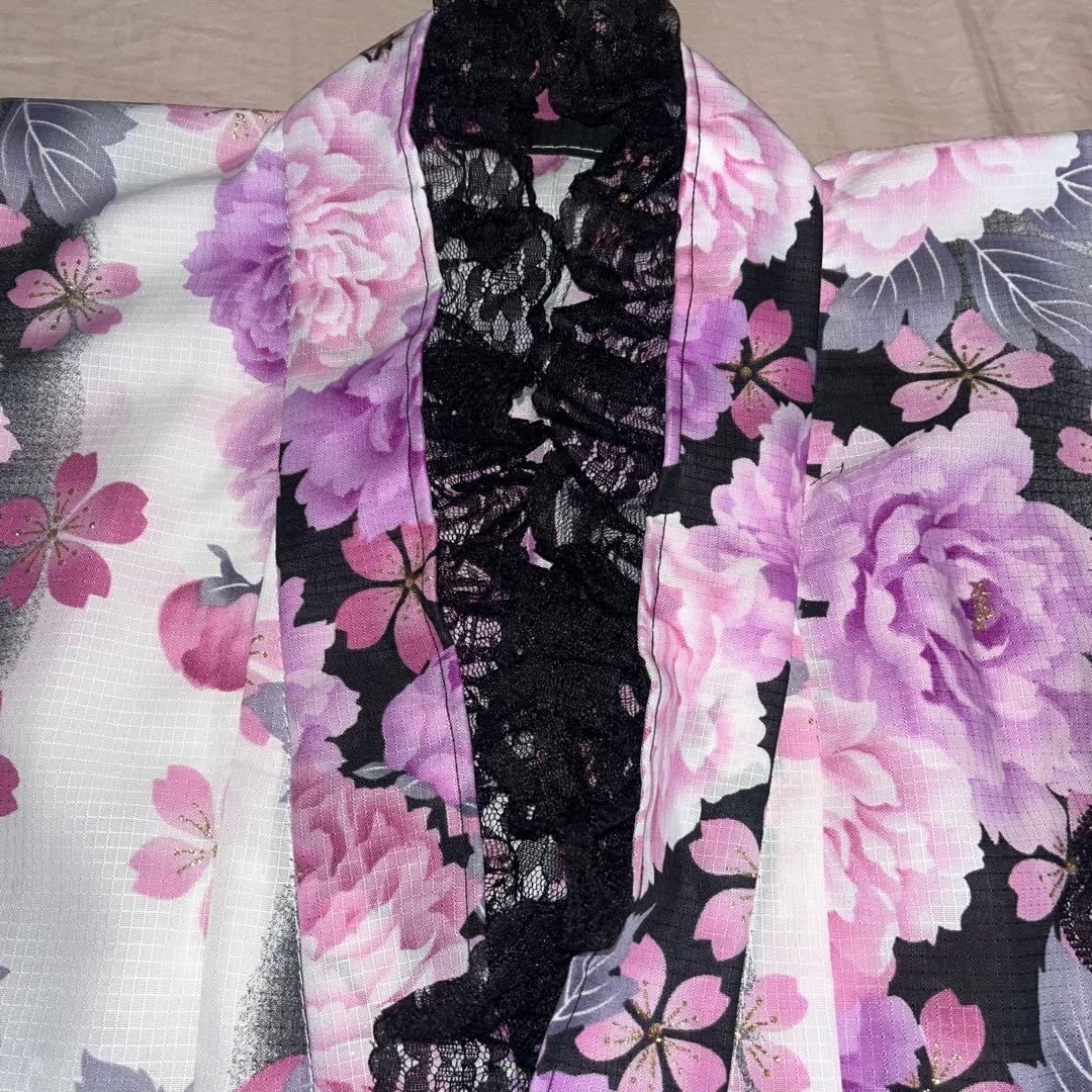 浴衣ドレス 姫ギャル 地雷 紫 黒 大人