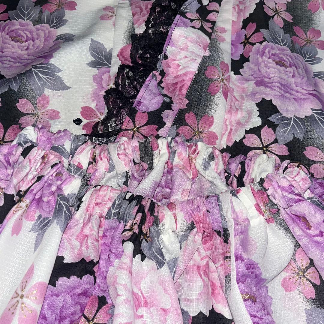 浴衣ドレス 姫ギャル 地雷 紫 黒 大人