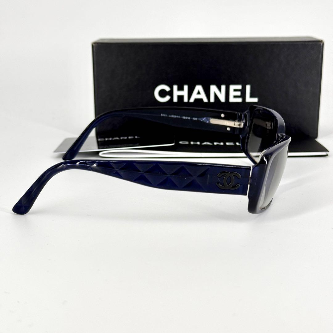 CHANEL サングラス 5111 ココマーク ブラック ブルー カメリア 黒