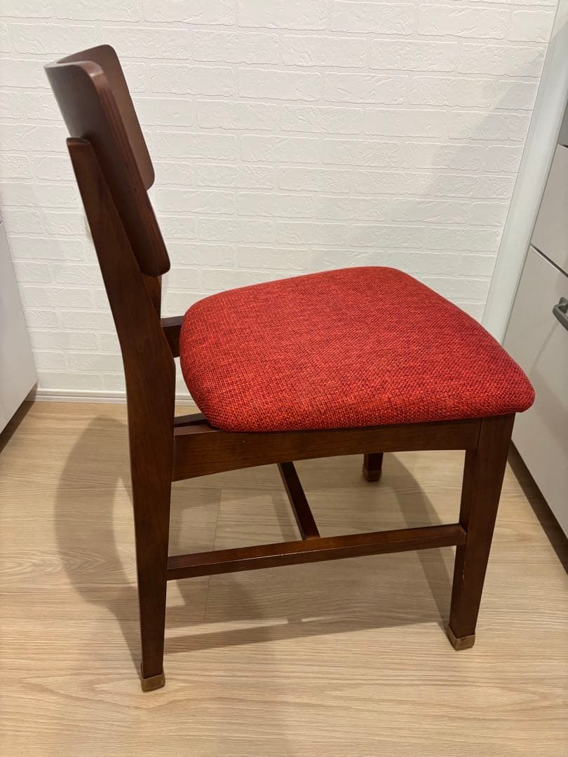 テーブルもあり★フランフラン コムン チェア ファブリック レッド ブラウン