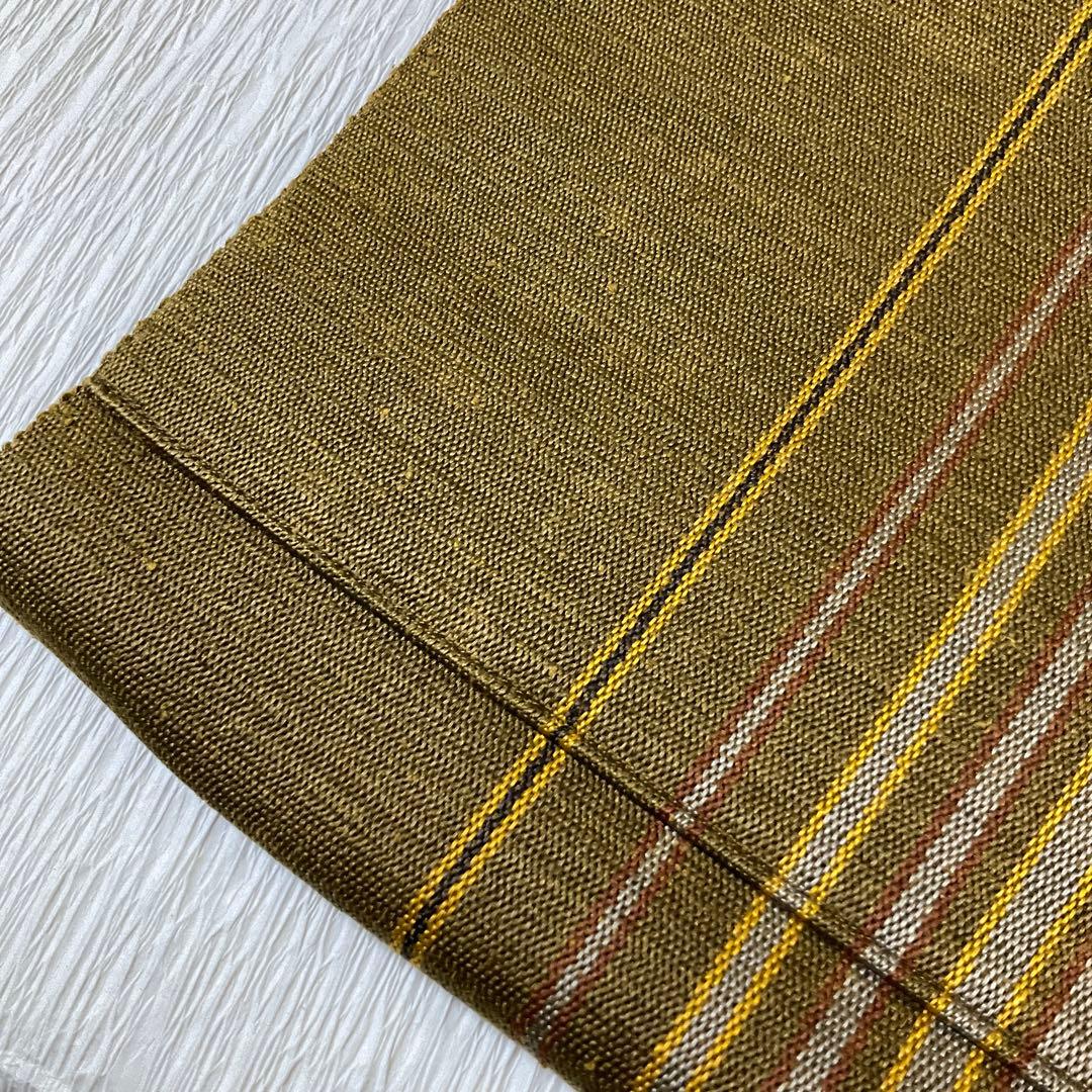 本場黄八丈　六寸　全通　松葉仕立て　証紙付き　未使用