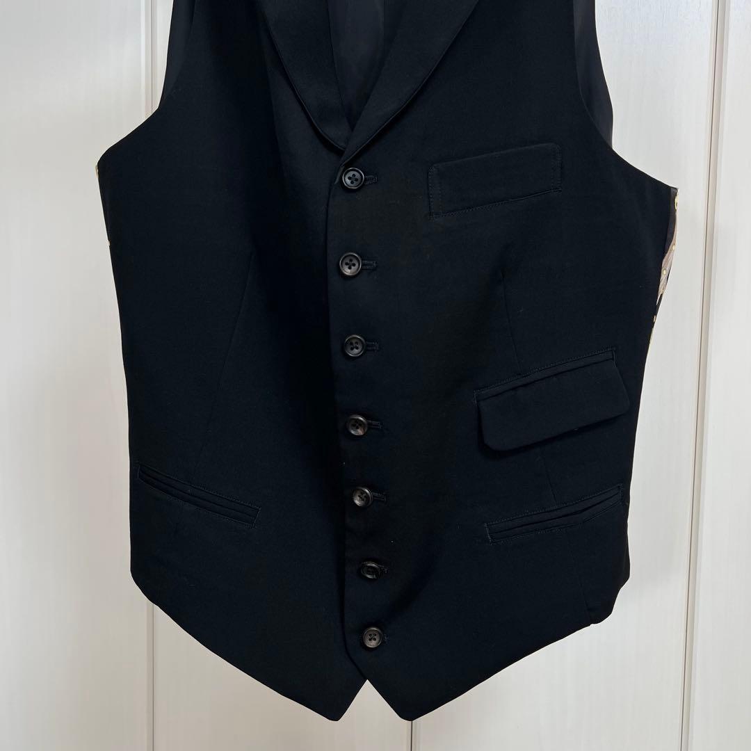 Yohji Yamamoto バックグラフィックデザイン ウールギャバ ジレ