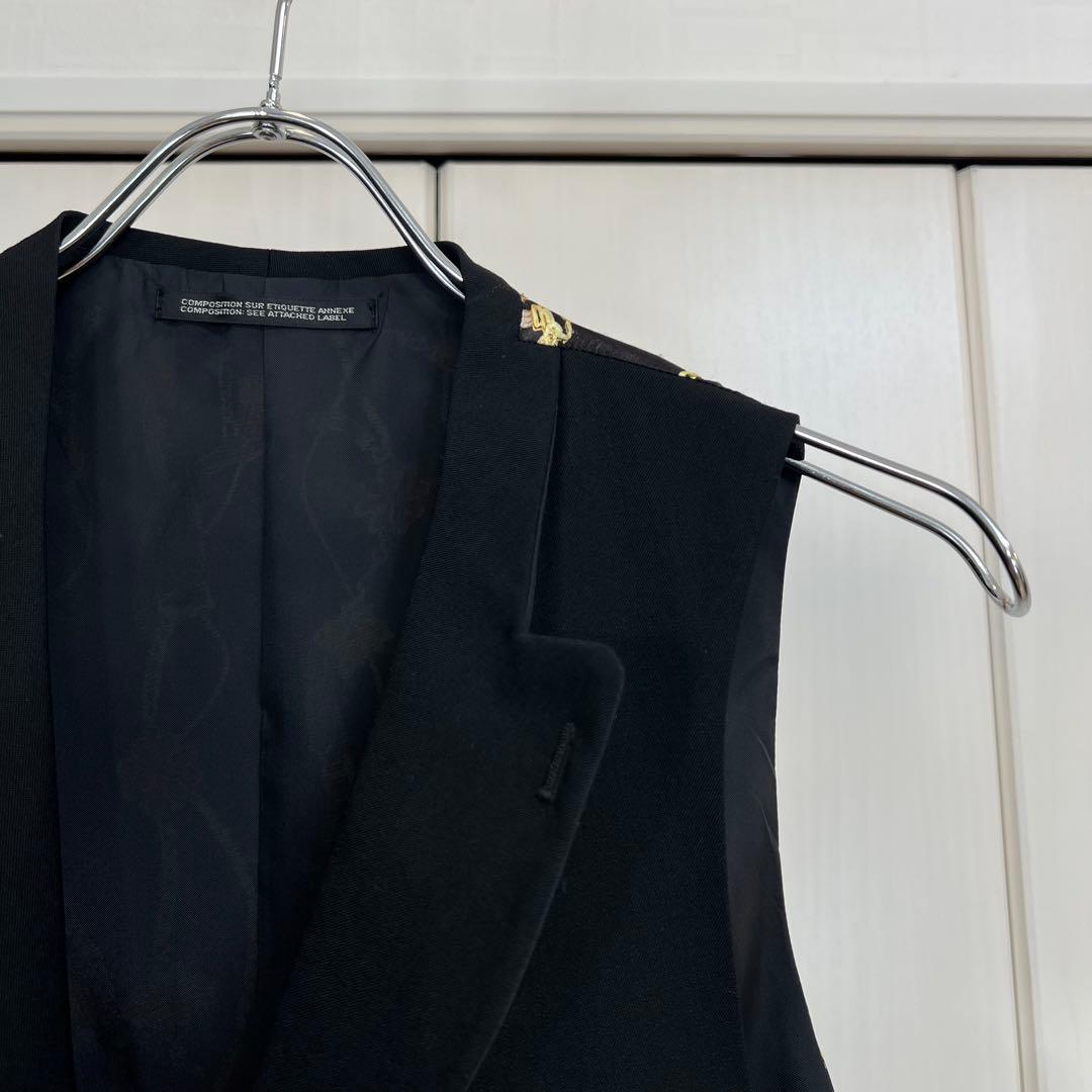 Yohji Yamamoto バックグラフィックデザイン ウールギャバ ジレ