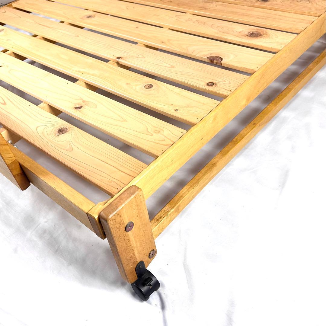 【送料無料】折りたたみ式ベッド　木製　シングルサイズ