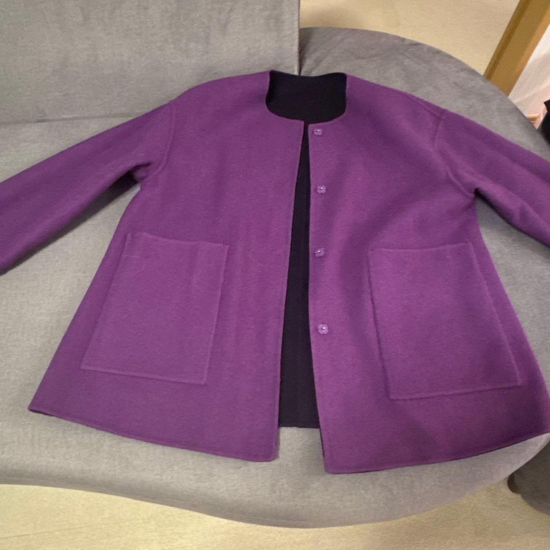 anuans アニュアンス　バイカラーショートリバーコート