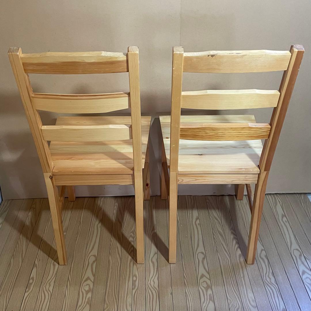 イケア　ヨクモク木製ダイニングチェア 4脚セット