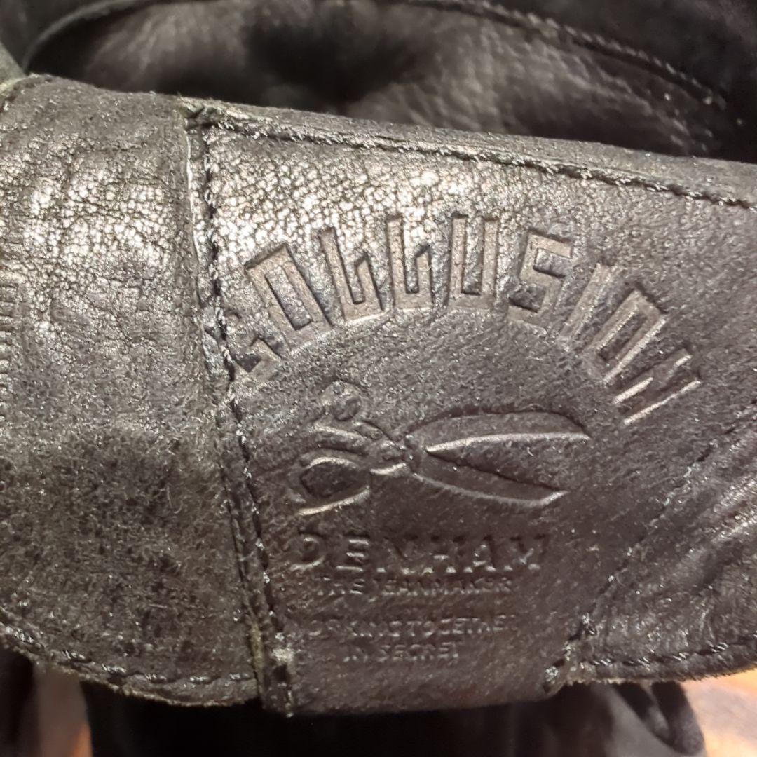 DENHMブラック ミリタリーブーツ レザー製