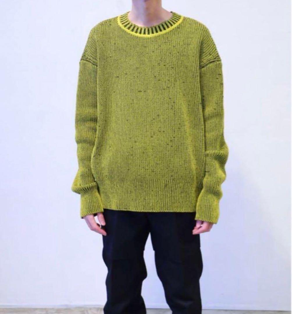 定価6万超 OUAT コットン ニット イエローXブラック 吉沢亮着用 M