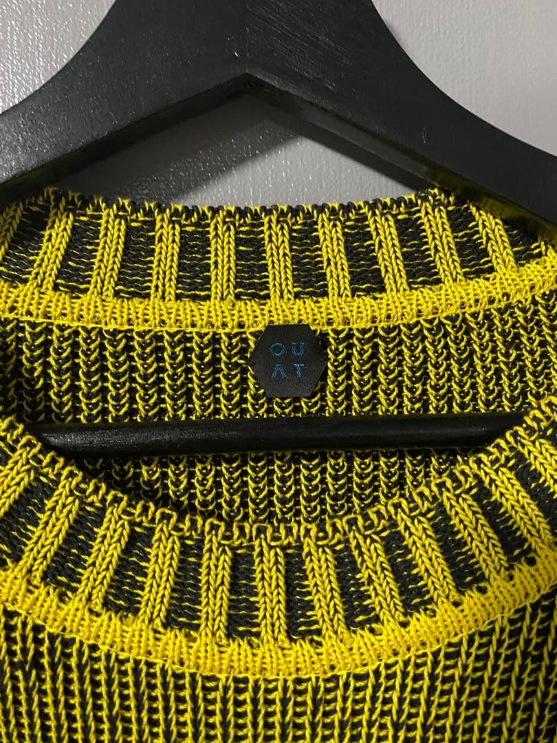 定価6万超 OUAT コットン ニット イエローXブラック 吉沢亮着用 M