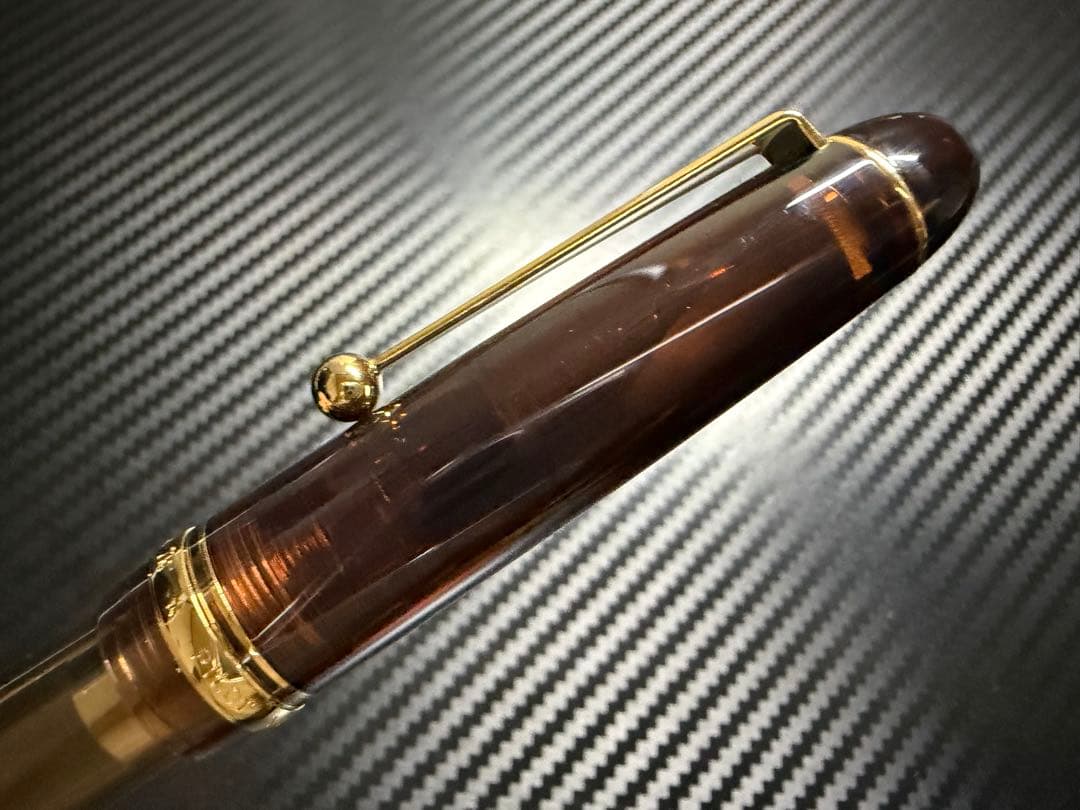 未使用品 株主限定 パイロット カスタム74 クリアブラウン F 細字 万年筆