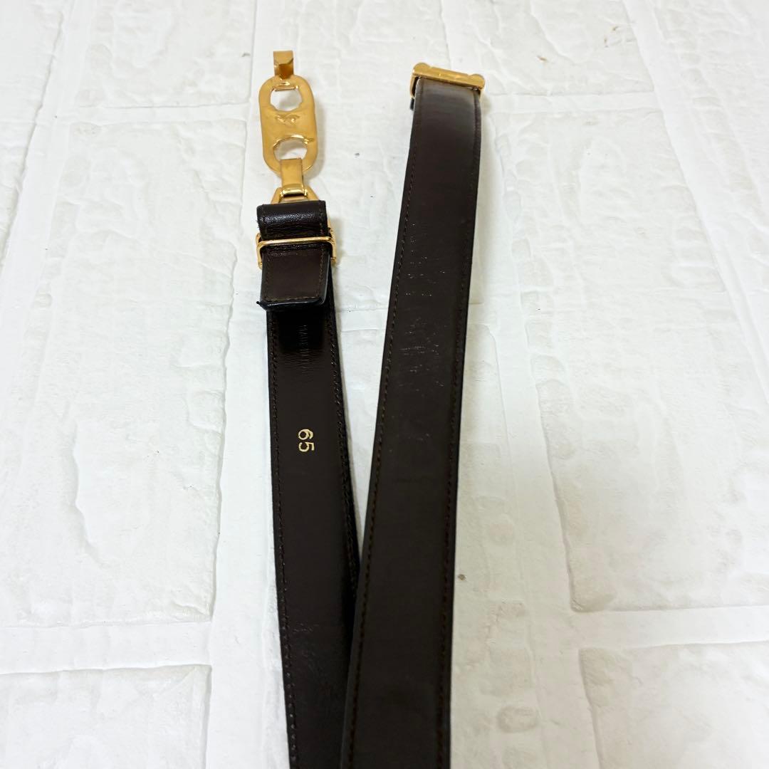 希少　OLD CELINE セリーヌ トリオンフバックル レザーベルト