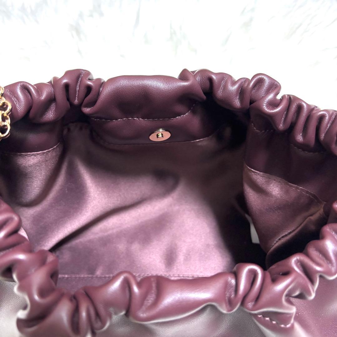 【SNIDEL】ドロストチェーンバッグ　バーガンディ