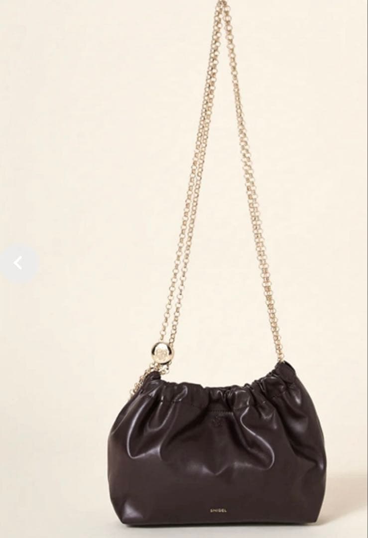 【SNIDEL】ドロストチェーンバッグ　バーガンディ