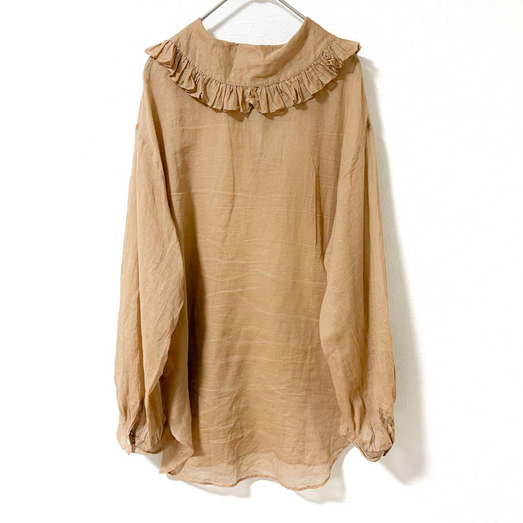 Heriter オーガンジーフリルカラーブラウス エリテ