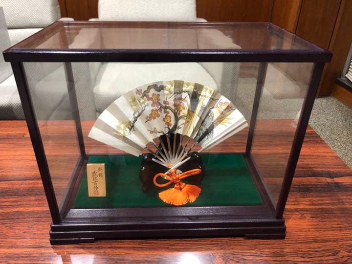 武比古作　純銀扇　8号　松竹梅