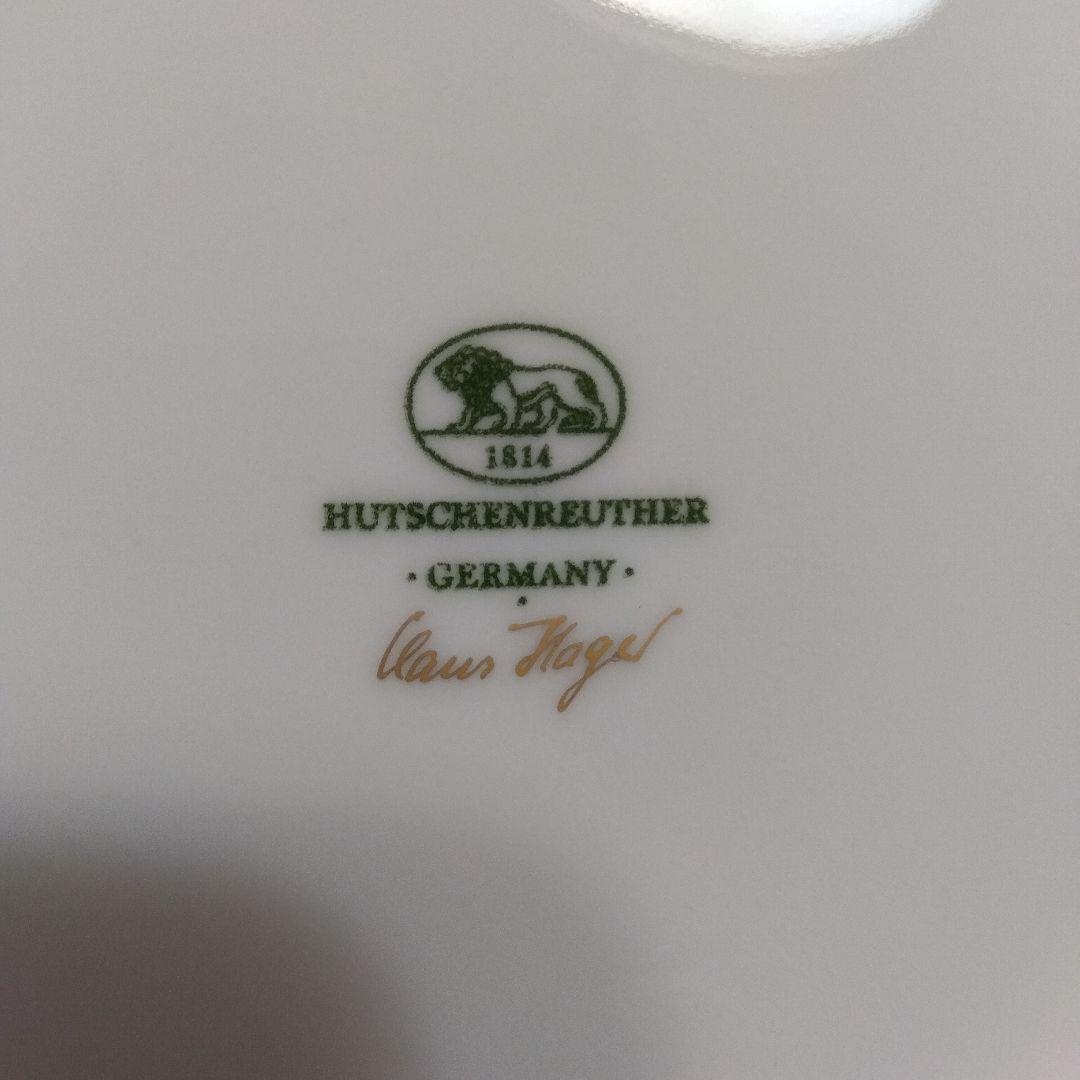 [稀少]　フッチェンロイター手描きバラの花柄 中皿３枚