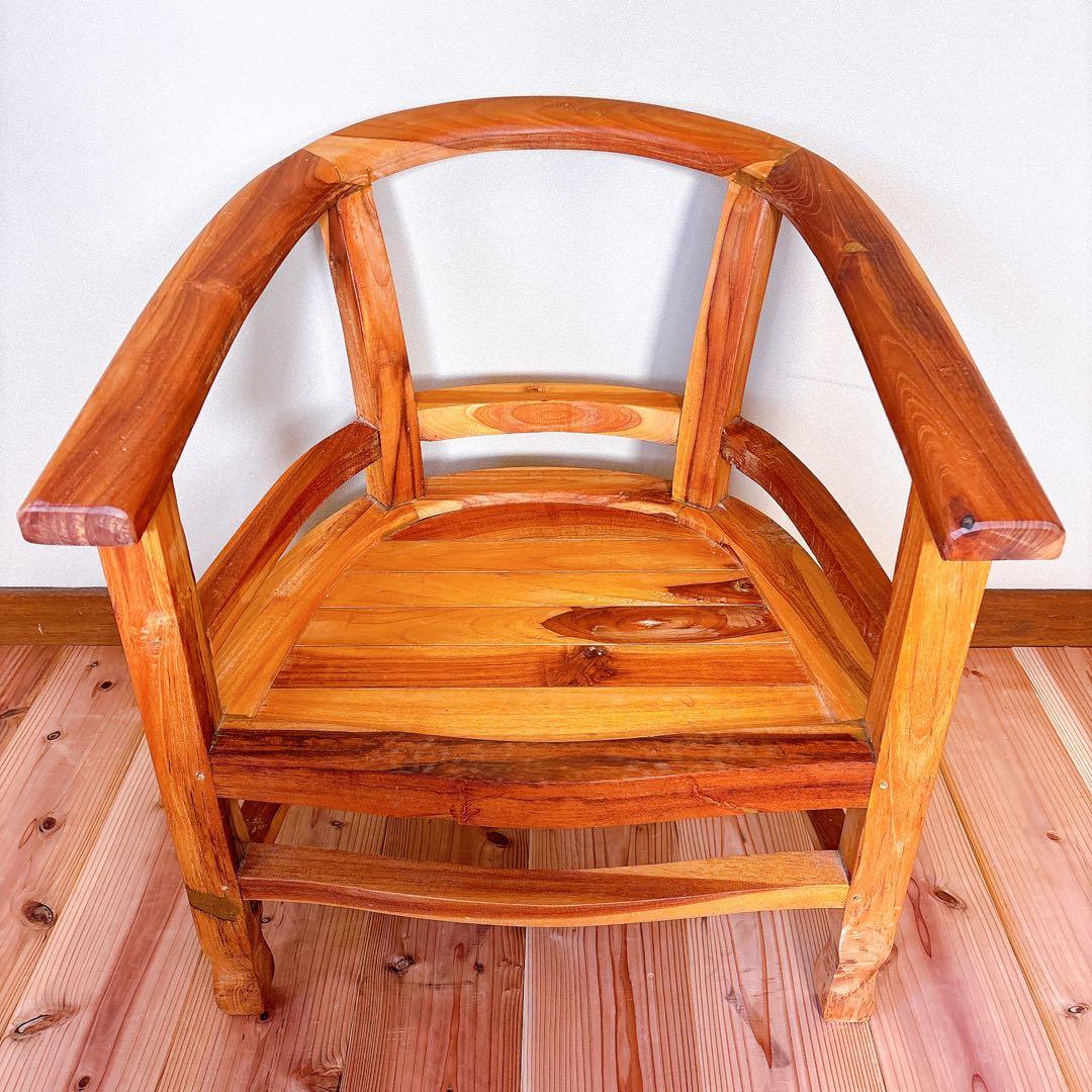 【良品】 つばきや チーク無垢材 ダイニングチェア ラウンジチェア