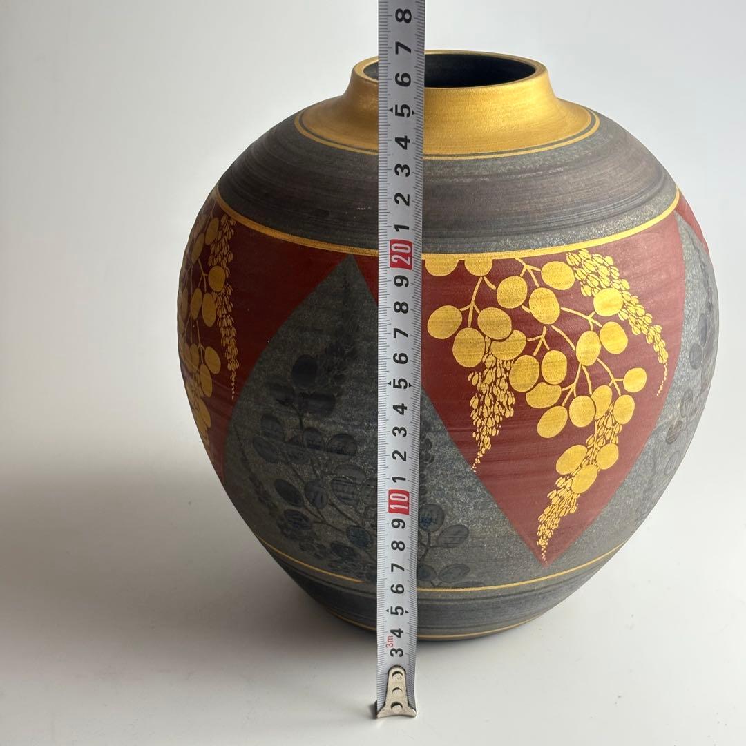 花瓶 金彩 在銘 郁 壺 花入 花器 飾壺 華道具