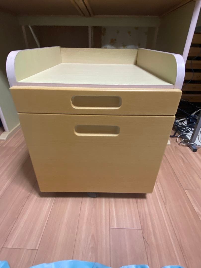 ⚠️引取り限定❗️兵庫県加古川市新在家　美品ベージュ 学習机 上部棚付き 3点セット