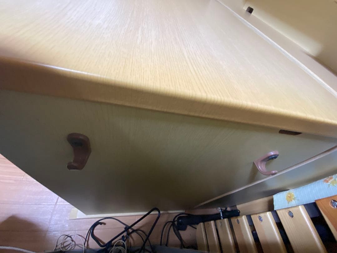 ⚠️引取り限定❗️兵庫県加古川市新在家　美品ベージュ 学習机 上部棚付き 3点セット