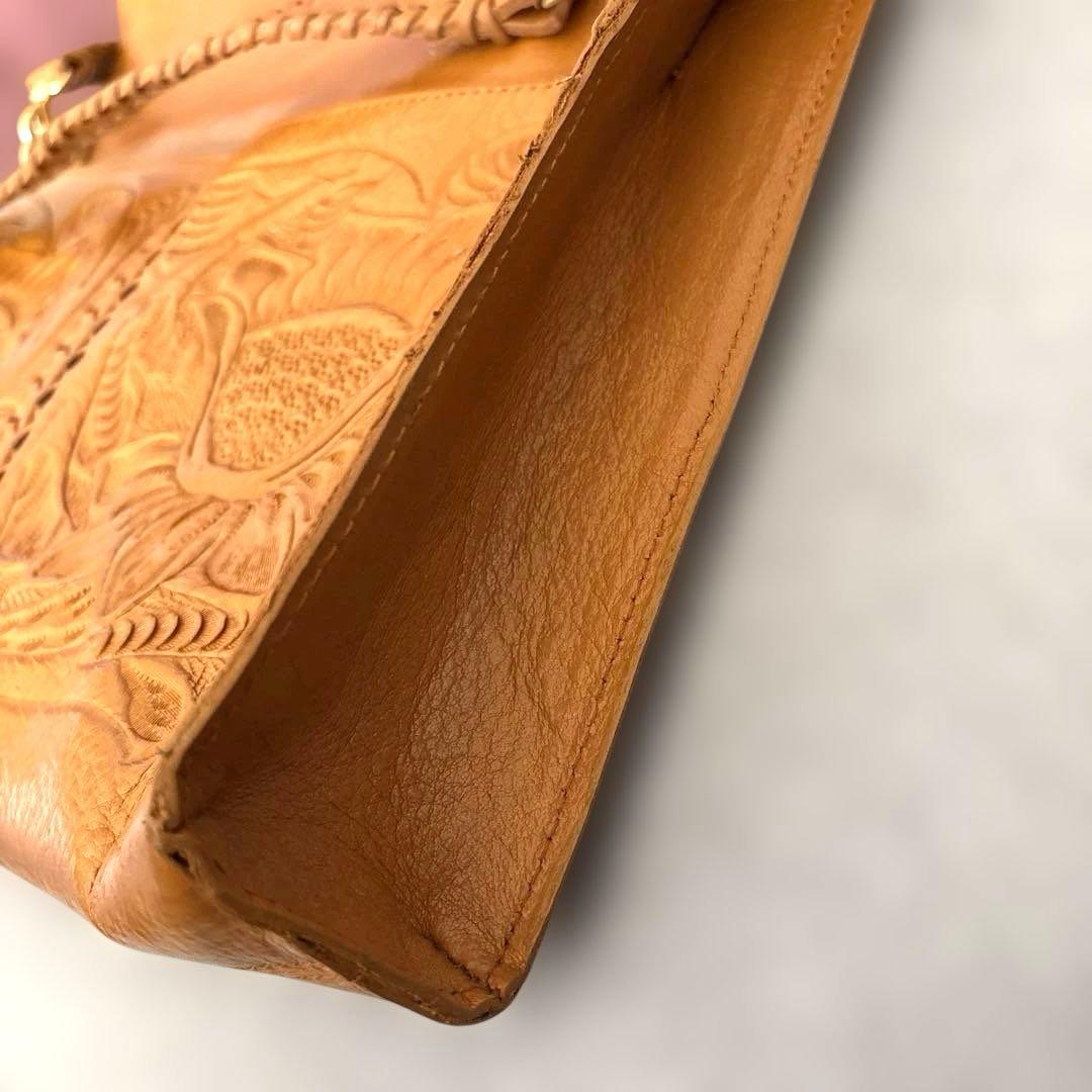 Carving Tribesレザー2wayショルダーバッグ 【ライトブラウン】