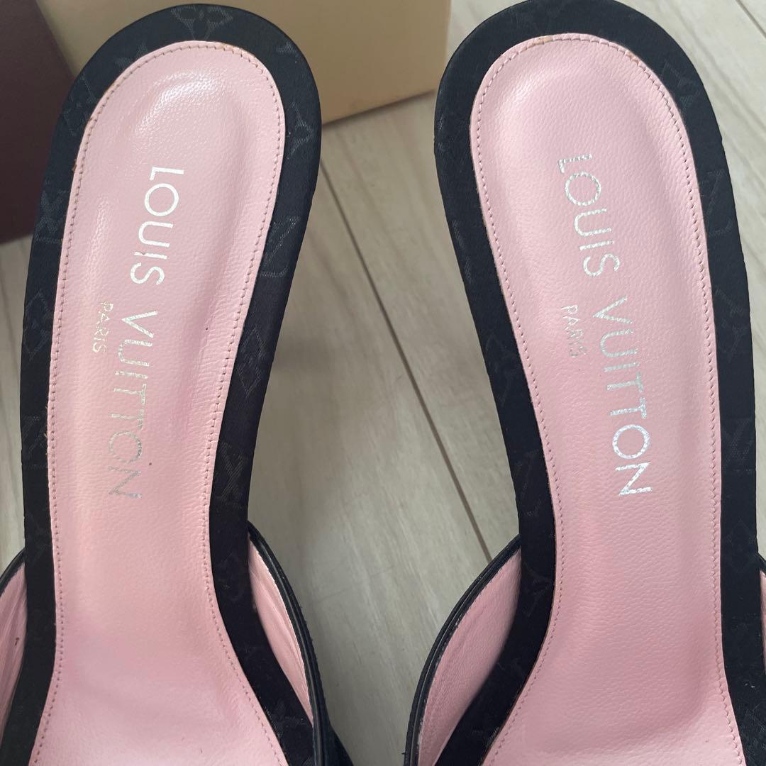 極美品【ルイヴィトン】LVミュール モノグラム 38 約24cm サンダル