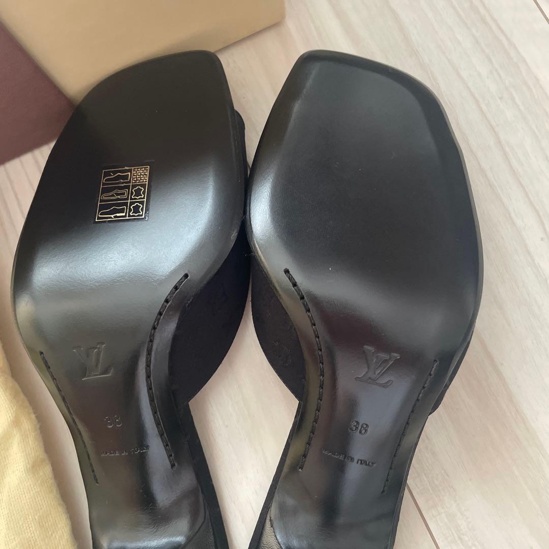 極美品【ルイヴィトン】LVミュール モノグラム 38 約24cm サンダル