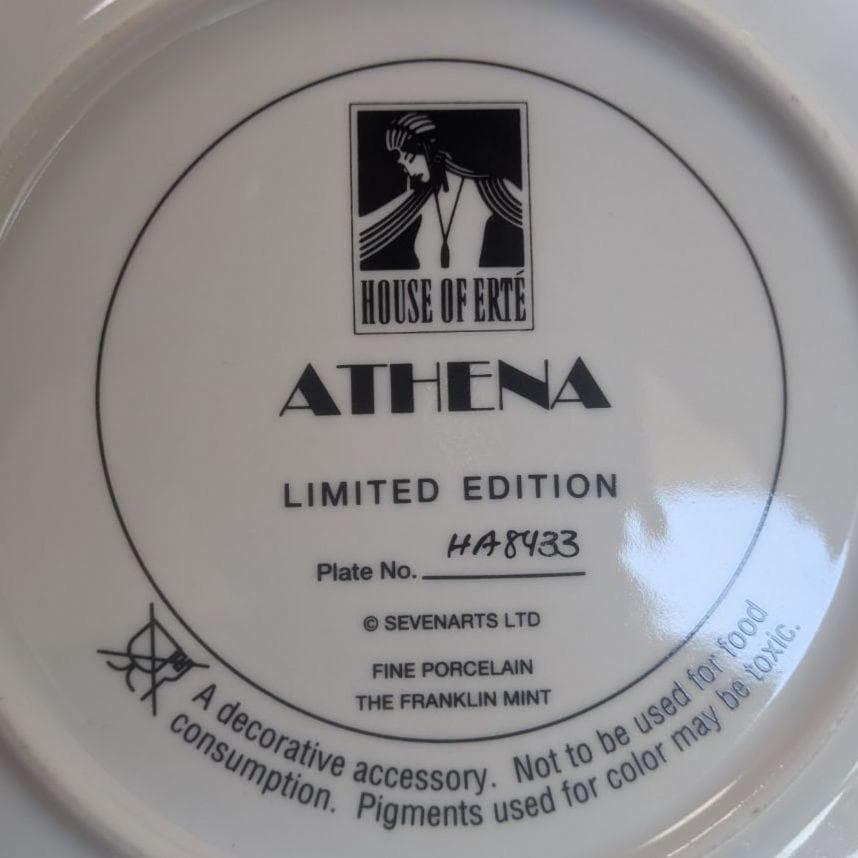 エルテ アールデコ フランクリンミント プレート ATHENA Erte