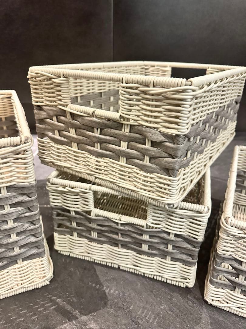 【ほぼ未使用】ACTUS アクタス　RECTバスケット4点セット 収納かご