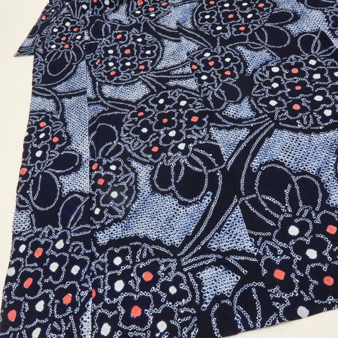 junjun✺美品 有松鳴海絞り 綿 紫陽花 高級浴衣 着物 A3508