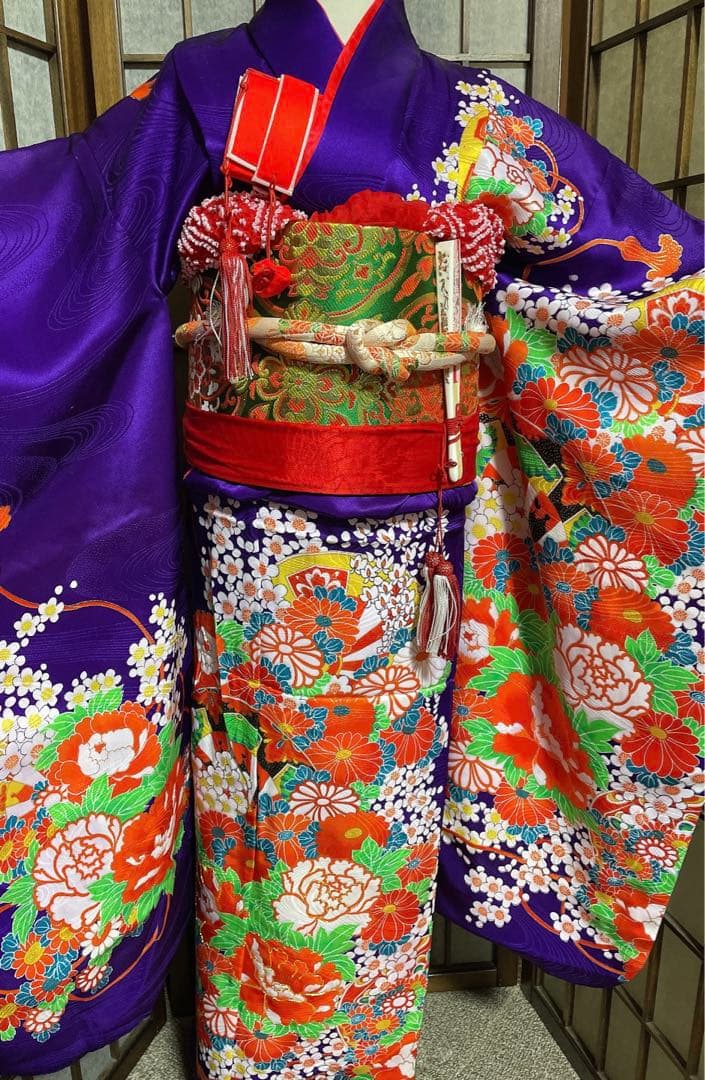 七五三、日本舞踊、7歳紫お着物