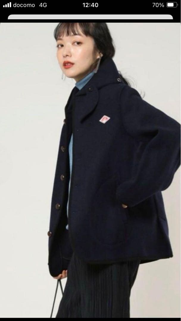 DANTON ウールモッサジャケット 38 ネイビー