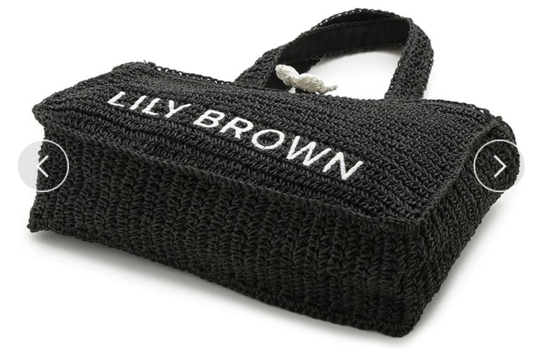 LILY BROWN×MARY QUANTロゴ刺繍カゴバッグ BLK