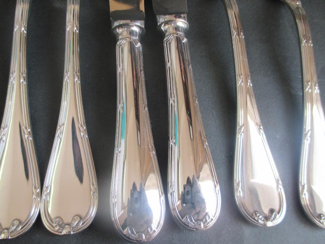 極美品☆仏蘭西高級銀器クリストフルシルバー銀P　カトラリー６本セット　リュバン