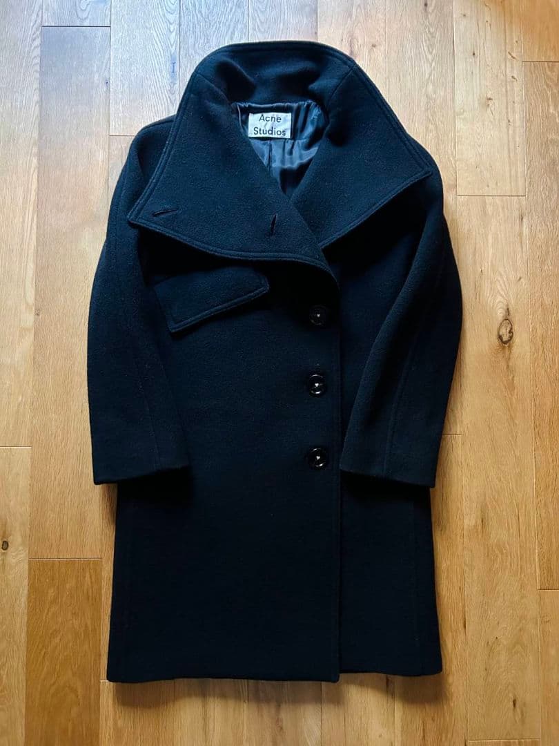 【美品】 Acne Studios ファネルネック コート　ブラック