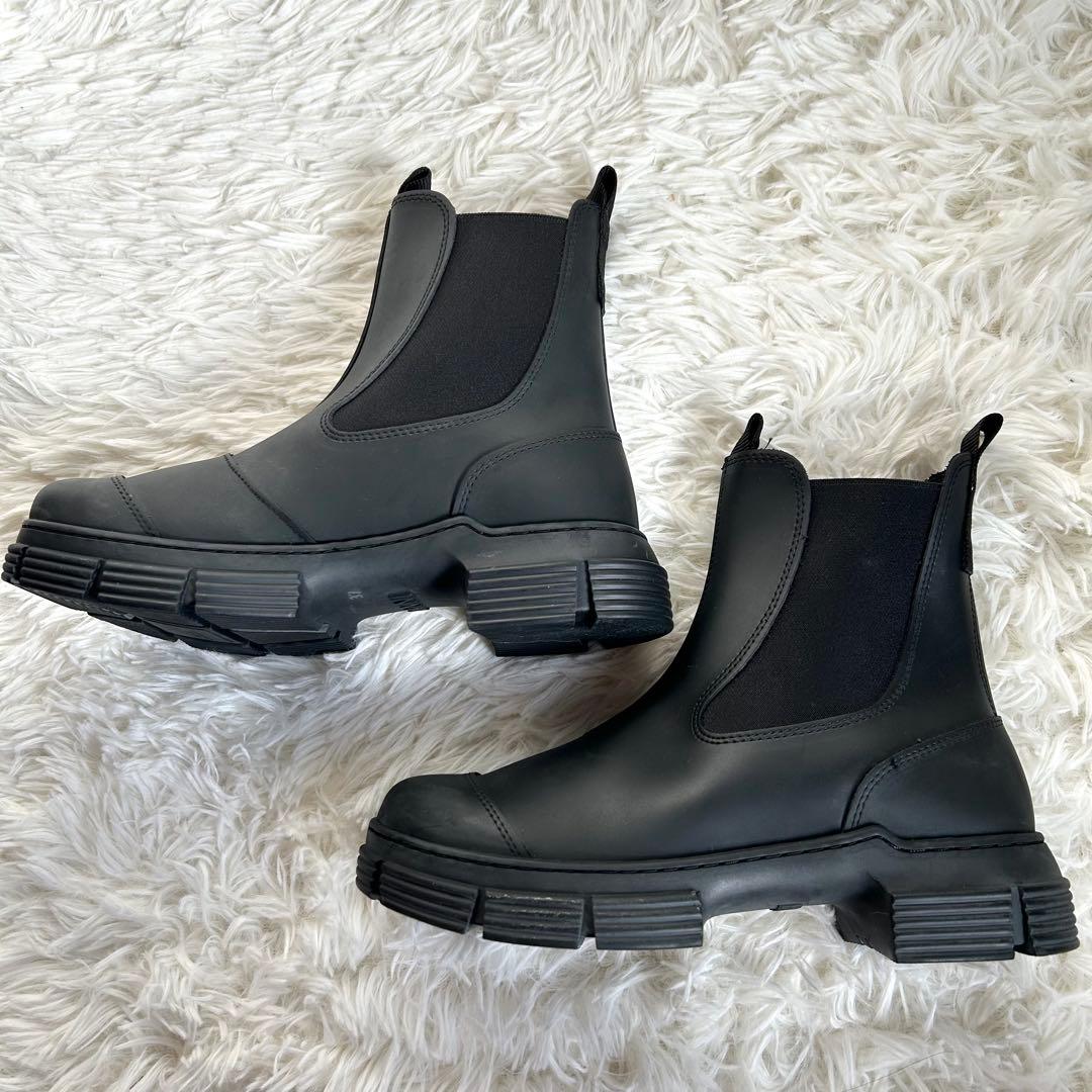 新品未使用　GANNI リサイクルラバーサイドゴアブーツ　厚底　37 24cm