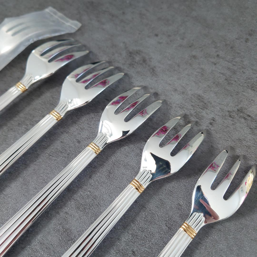 美品 クリストフル アリアゴールドリング ケーキフォーク 未開封含む 6点