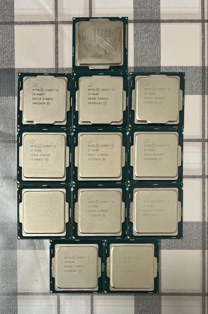 intel core i7、i5、i3 (12個セット) 作業製品から削除