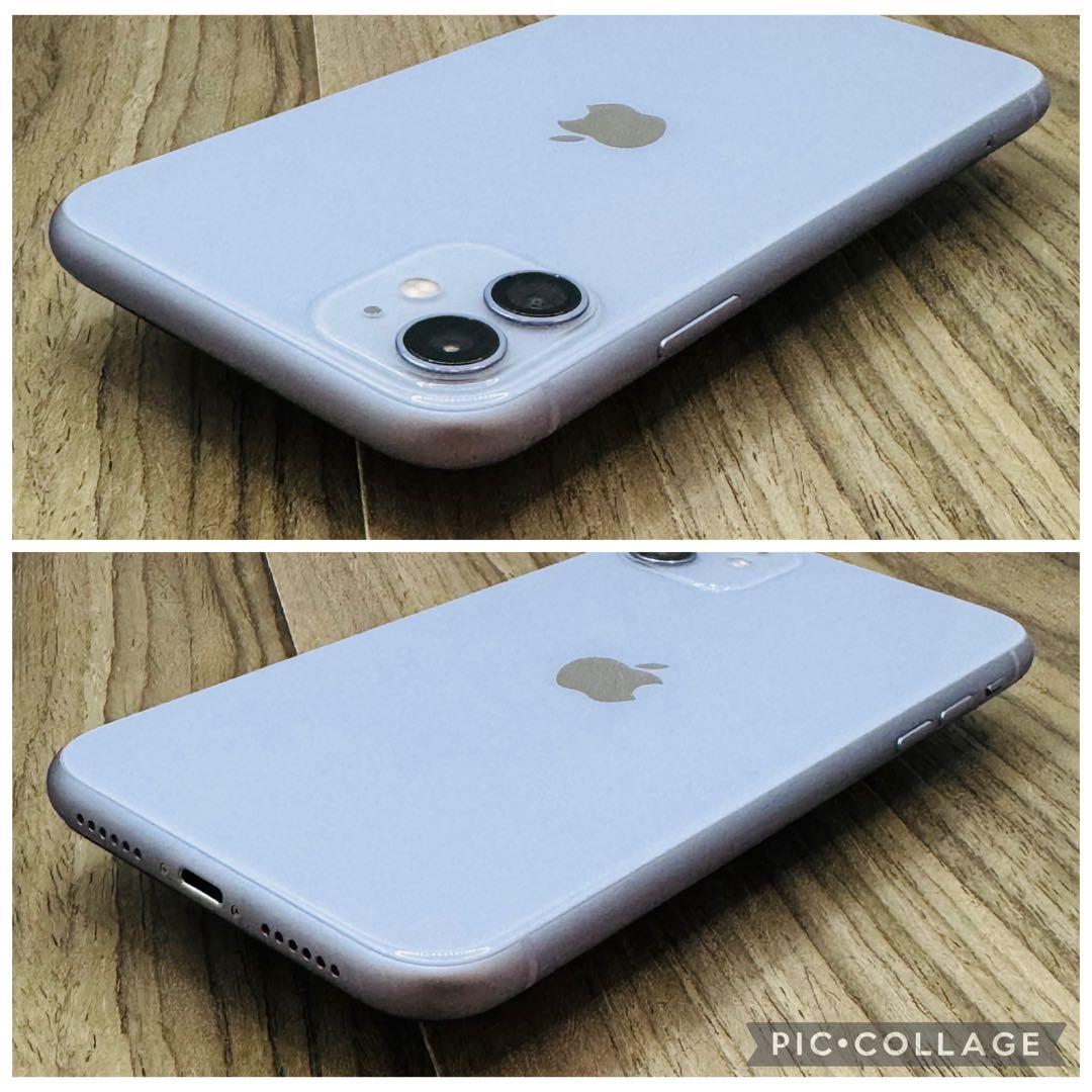 【極美品】iPhone11 パープル 128GB SIMフリー 新品バッテリー