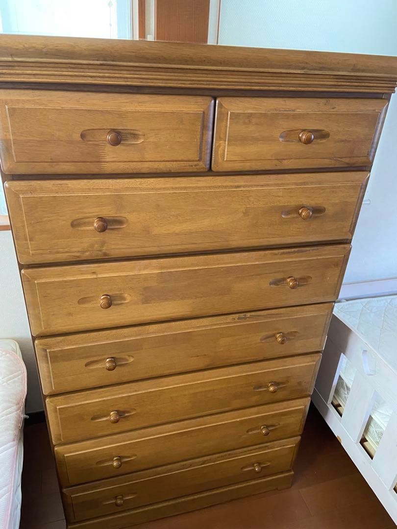 木製チェスト 7段 木目調 引き取り限定