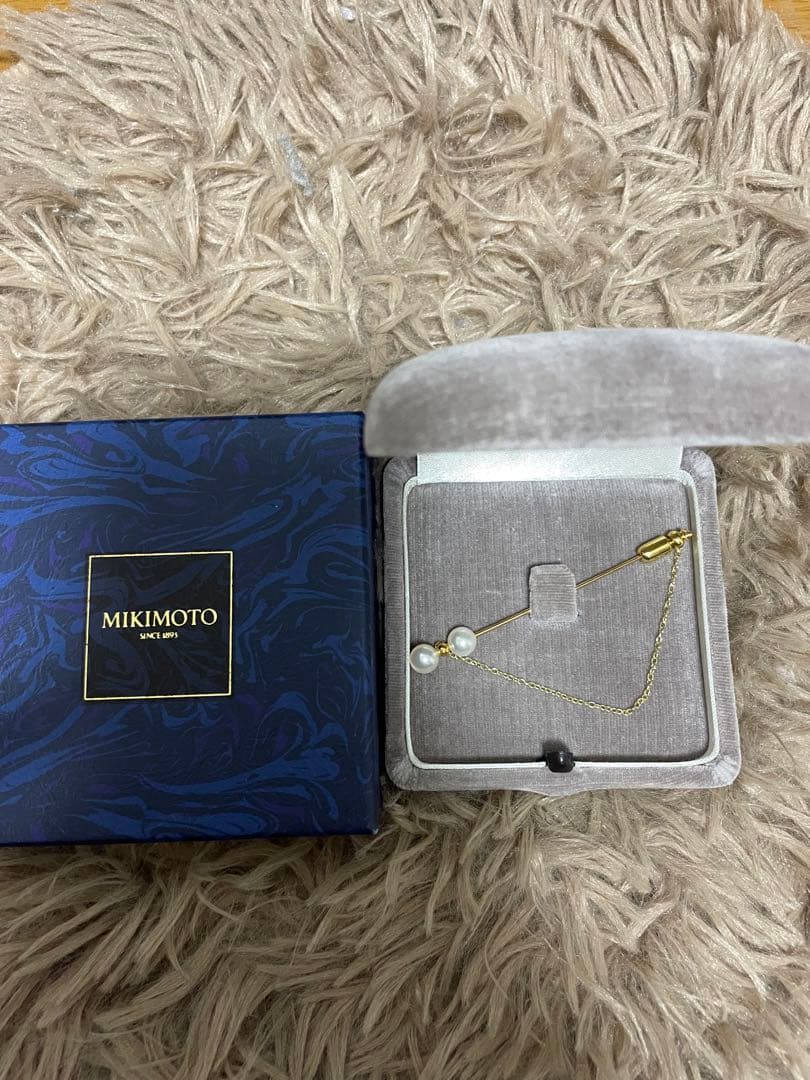 最終お値下げ　MIKIMOTO 真珠 チェーン付きブローチ