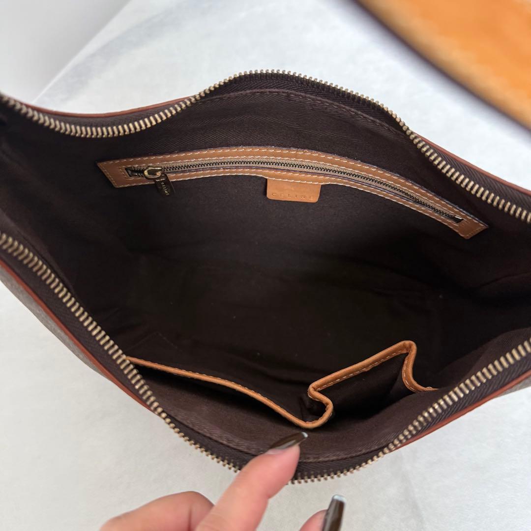 CELINE セリーヌ　マカダム柄　ホーボー　ワンショルダーバッグ