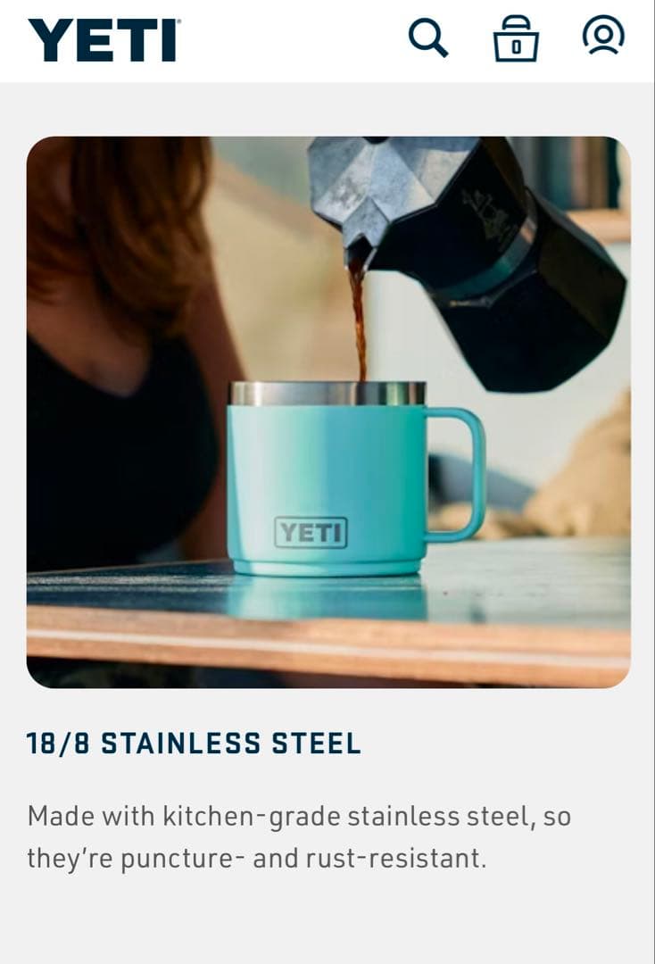 日本未発売YETIイエティ ランブラー14oz マグ2.0ビッグウェーブブルー