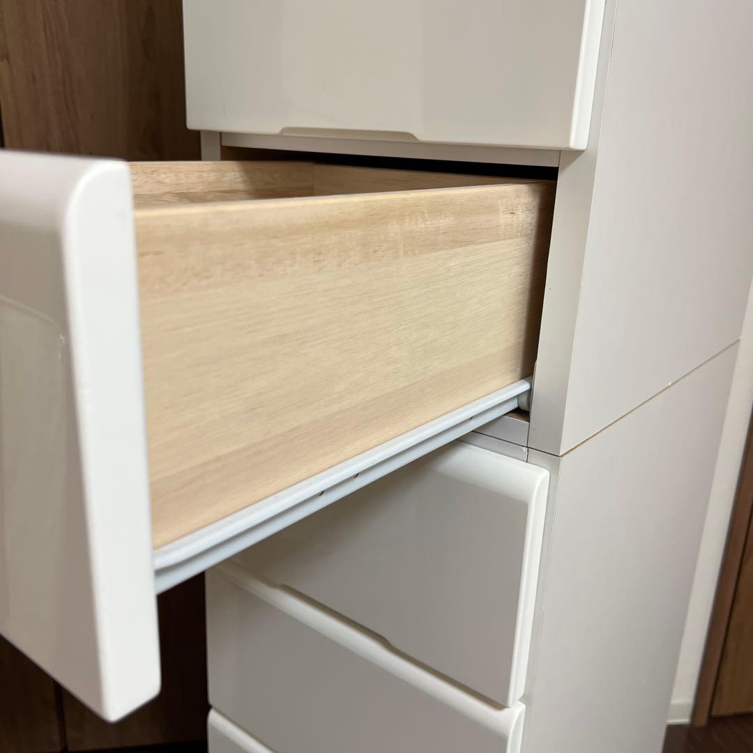 チェスト　タンス　収納　 スライドレール付　鏡面　ホワイト　12/21まで販売