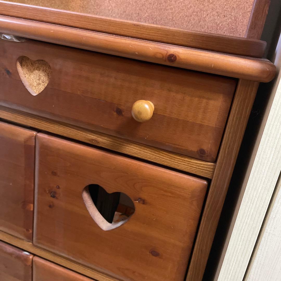 ハート チェスト キャビネット 棚 上部分 北欧 ２個１セット 収納家具
