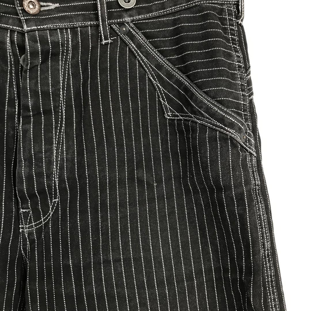 Schott デニムパンツ　34　ブラック　ストライプ