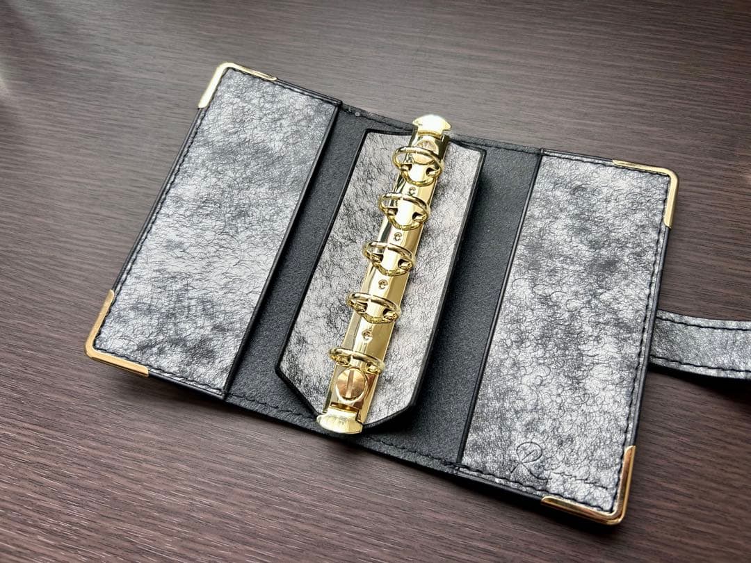 【マイクロ5】システム手帳　イタリアンレザー　ハンドメイド　マルゴーフォグ