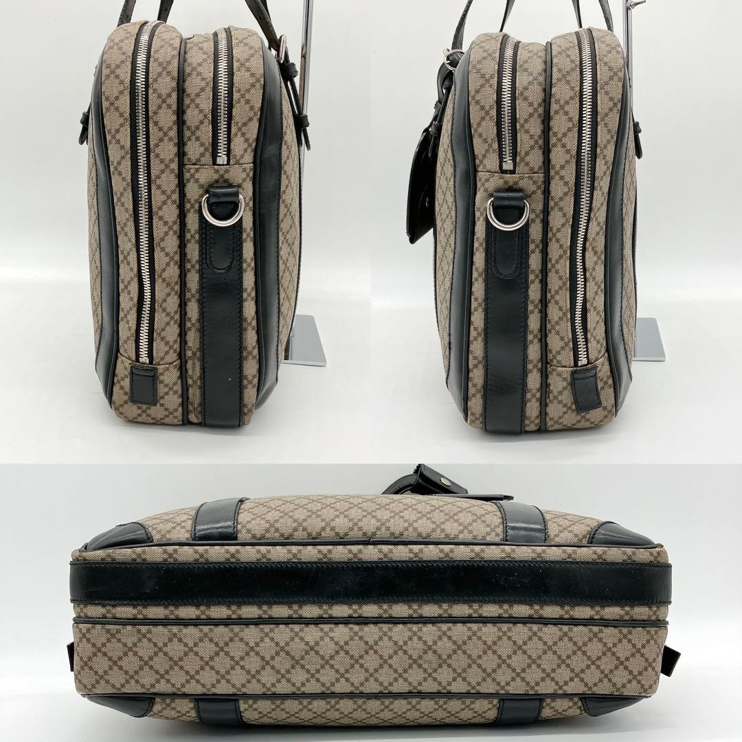 【GUCCI】2wayビジネスバッグ　ディアマンテ　PVC ブラウン