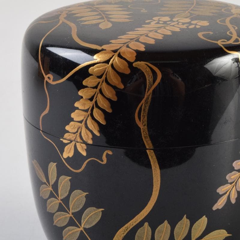 茶道具　輪島塗　荒井喜峰作　藤蒔絵　大棗　共箱　V　9102